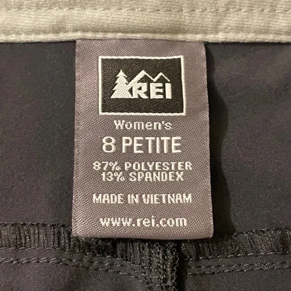 REI Co-op Women Size 8 Petite Black Hiking Pants Straight Leg Technical Trail - Picture 3 of 11